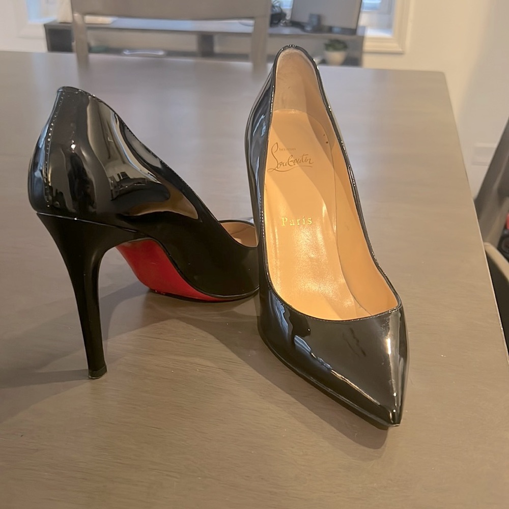 Christian Louboutin black patent leather pumps